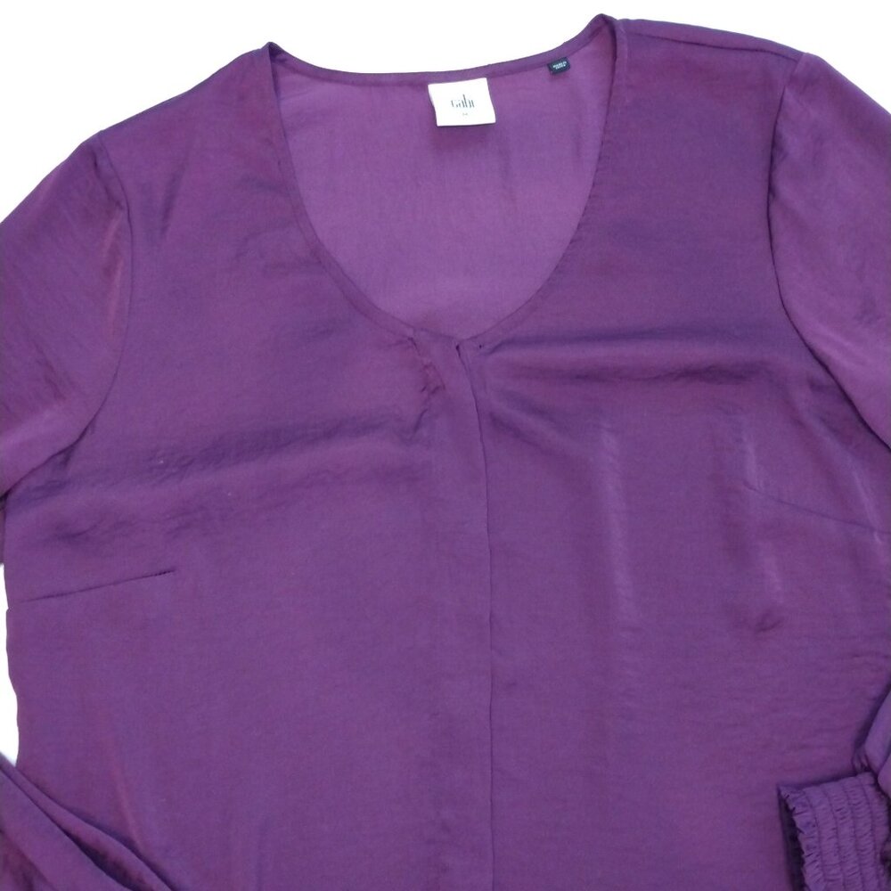Cabi Women's Plum Long Sleeve Beguile Blouse Size M